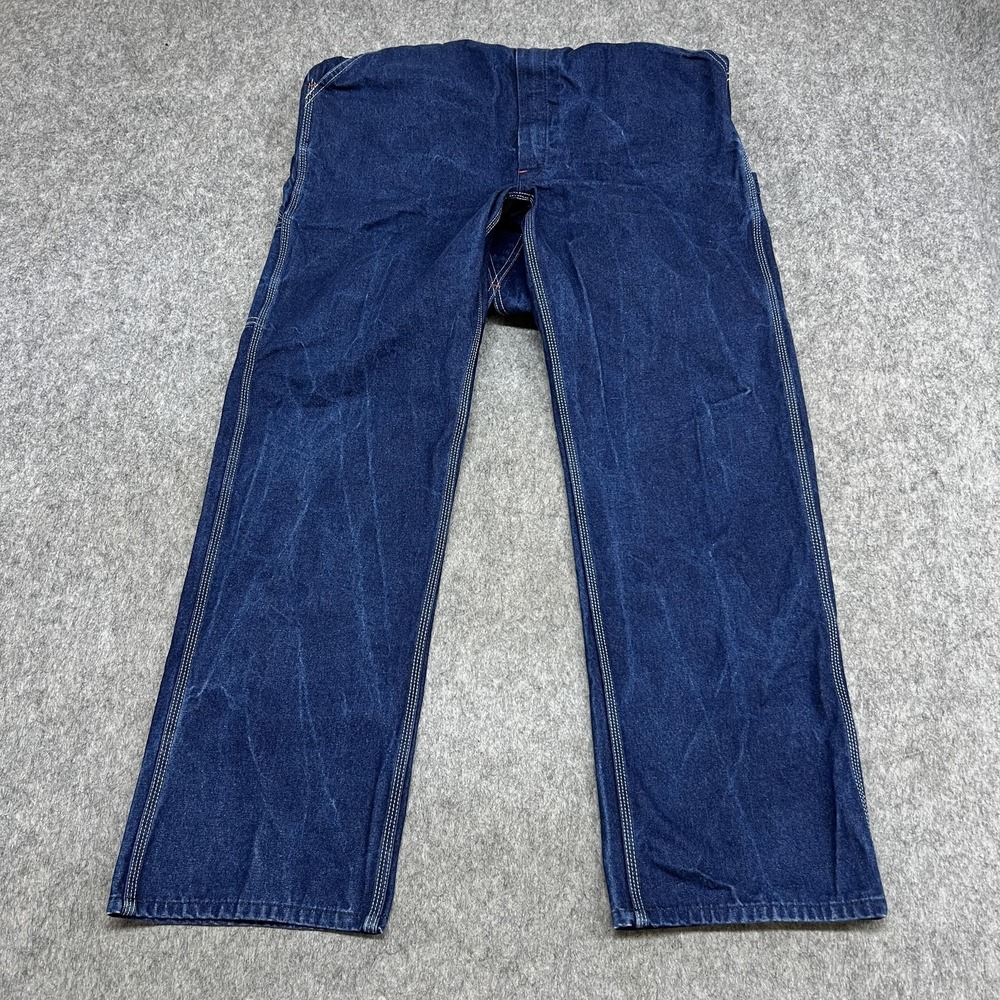 Men's Dark Blue Denim Overalls - Classic Workwear - Picture 2 of 11